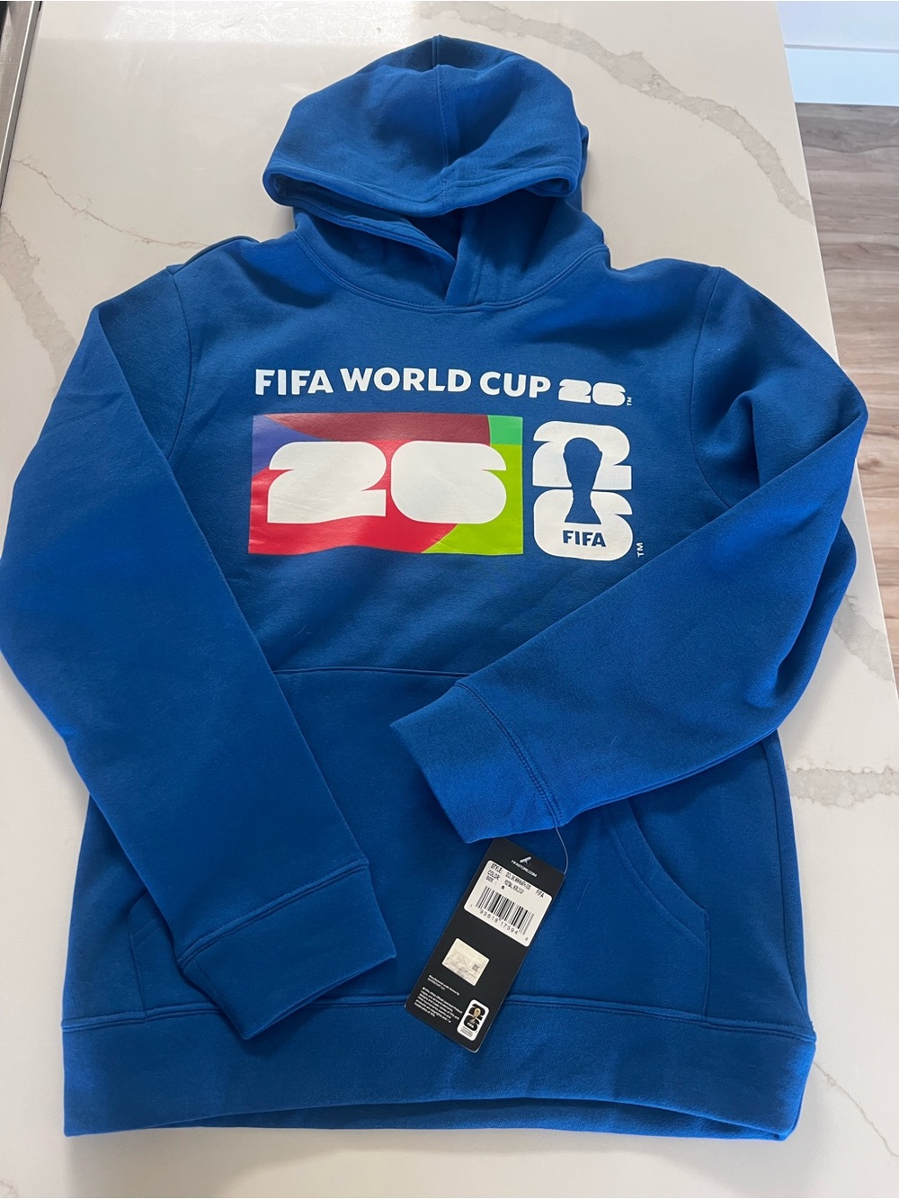 FIFA 2026 official NWT merch hoodie, royal blue, men’s size small